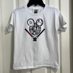 Custom Star Wars Mickey Mouse Light Saber Disney Shirt size xs 7/8